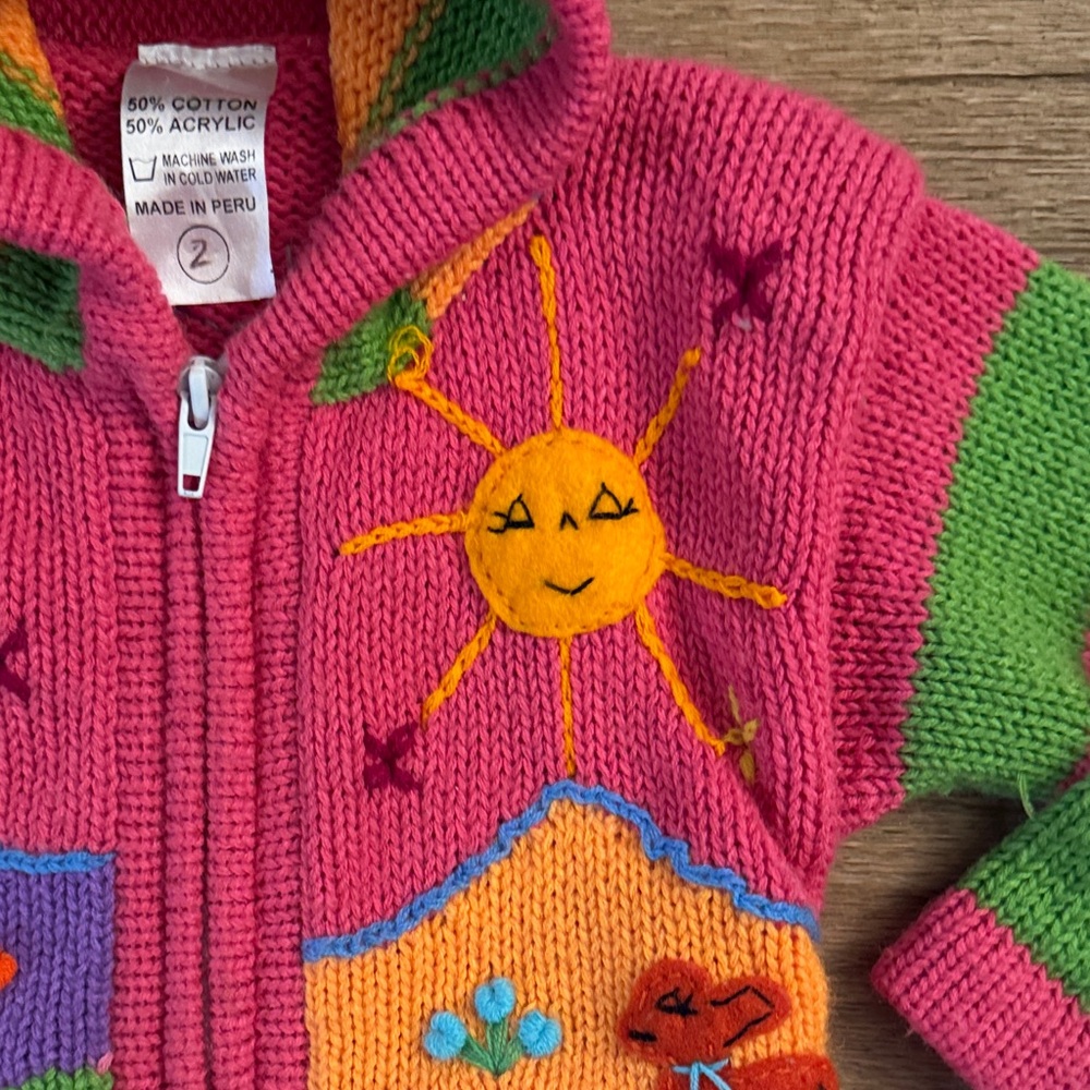 Colorful patchwork Kids' Hooded Sweater - Picture 4 of 5